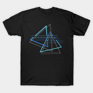 Geometric triangle minimal blue T-Shirt